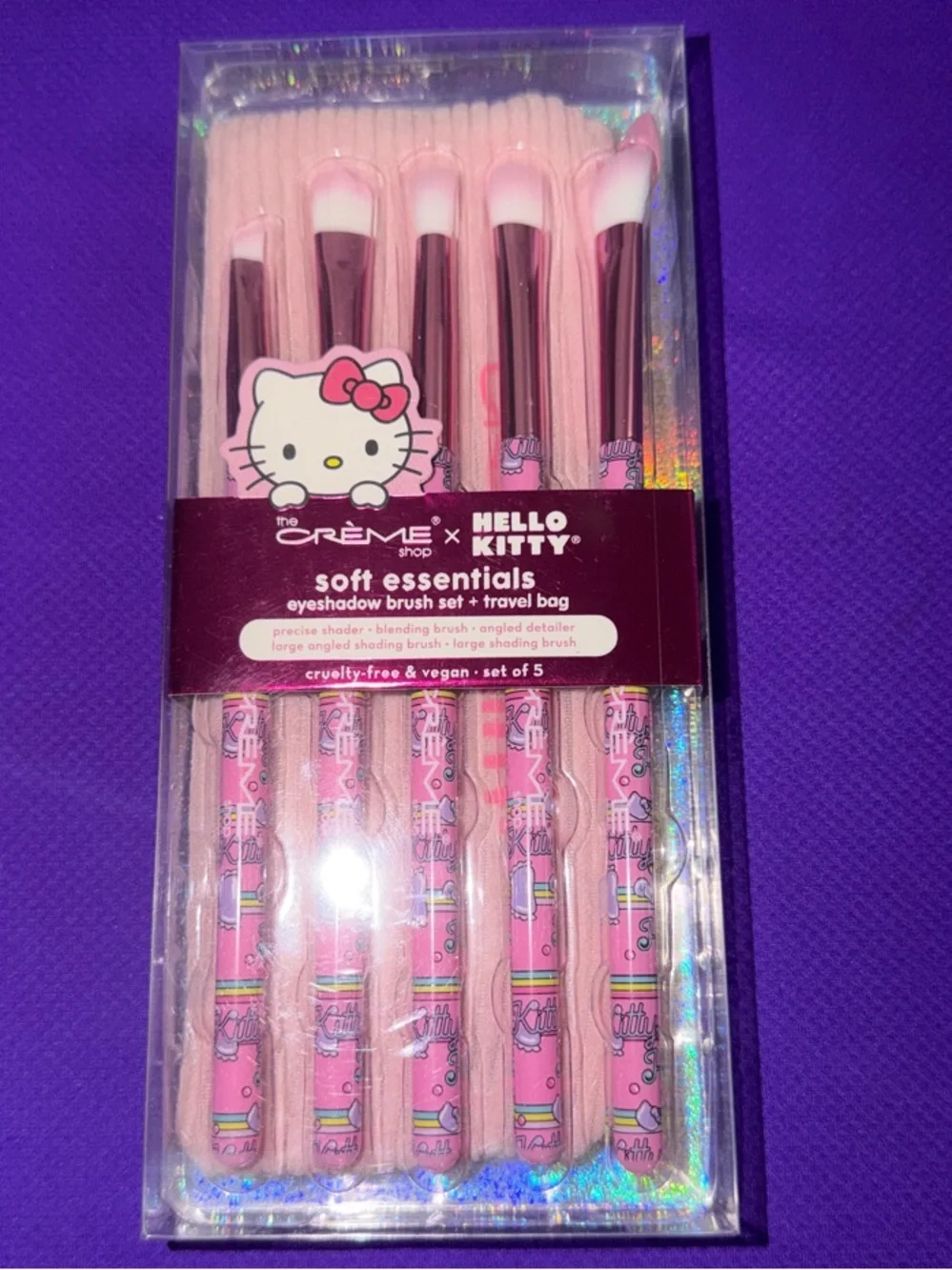 Hello Kitty Pink Soft Essentials Eyeshadow Brush Set
